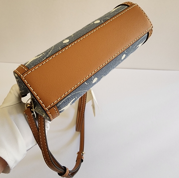 Tory Burch T Monogram Mini Denim Tote Bag - Picture 12 of 17